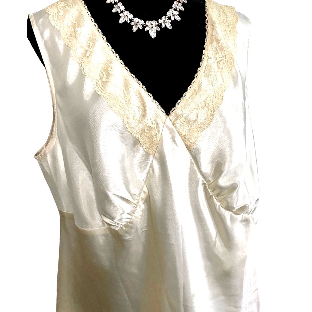 Satiny Lace-Insert Camisole Top, Lane Bryant, Plus, 18 - Picture 1 of 10